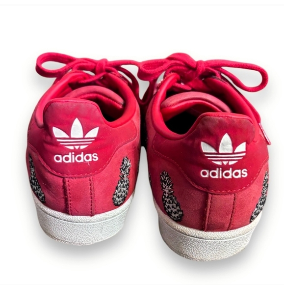 ADIDAS x THE FARM Collab Superstar Pineapple Embroidered Red/Red/White Sneakers - Picture 3 of 9